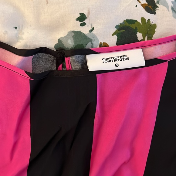 Christopher John Rogers for Target pink and black striped maxi dress, size 0 - Picture 3 of 4